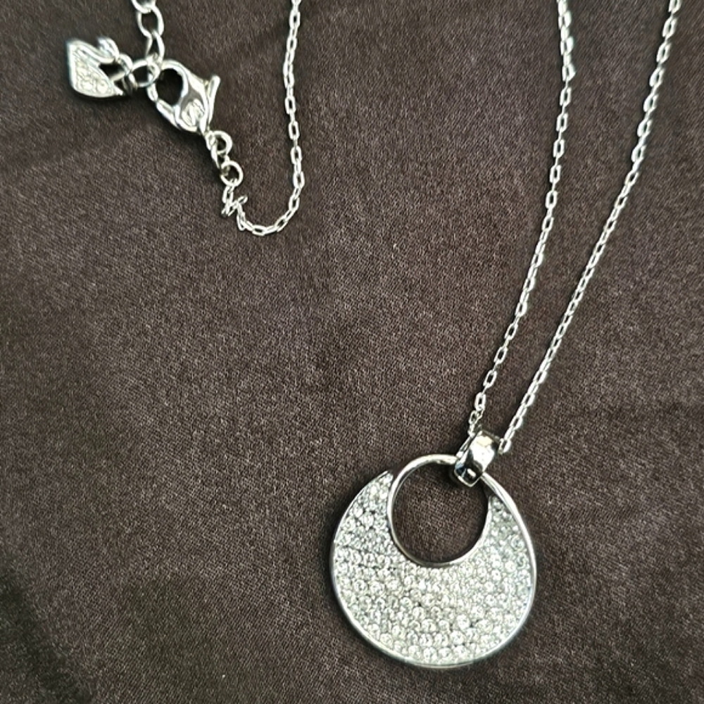 Swarovski Freedom Silver Tone Crystal Pendant Necklace 5237054